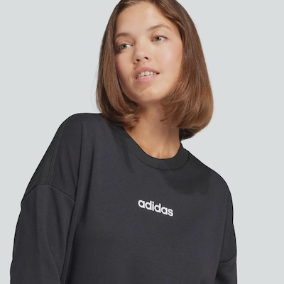 Blusão de Moletom Feminino adidas sem Capuz Logo Linear Feminino - Foto 6