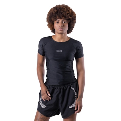 Rashguard Manga Curta Compressão Pretorian Feminino - Foto 1