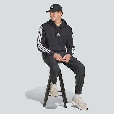 Blusão de Moletom Masculino adidas com Capuz Essentials 3 Stripes - Foto 3