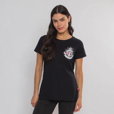 Camiseta do São Paulo Futfanatics Clássica Feminina - Foto 1