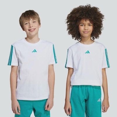 Camiseta adidas Essentials 3 Stripes Infantil - Foto 3