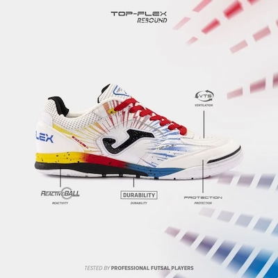 Chuteira Futsal Masculina Joma Top Flex Rebound Mundial 2024 - Foto 6