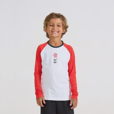 Camiseta Manga Longa Flamengo Plaga Infantil - Foto 1