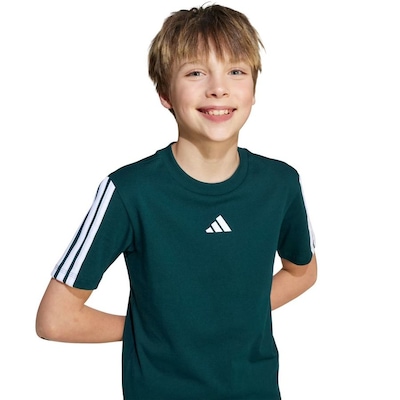 Camiseta Infantil adidas Essentials 3 Stripes - Foto 5
