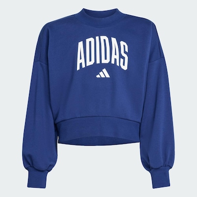 Blusão de Moletom com Gola Redonda Infantil Adidas Essentials Sazonais Tipografia Universitário - Foto 2