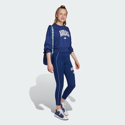 Blusão de Moletom com Gola Redonda Infantil Adidas Essentials Sazonais Tipografia Universitário - Foto 4
