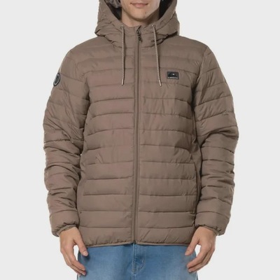 Jaqueta Masculina Quiksilver com Capuz Puffer Scaly Hood Fossil - Foto 1