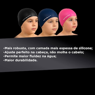 Touca de Natação Infantil Poker Silicone Power - Foto 3