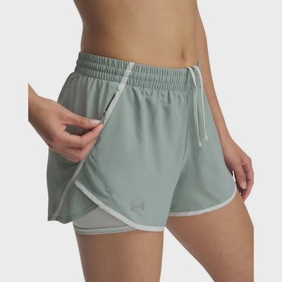 Shorts de Corrida 2 em 1 Under Armour Fly By Feminino - Foto 3