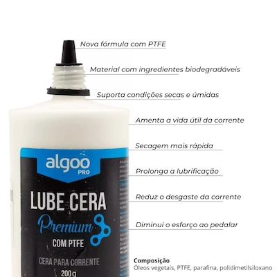 Kit com 4 Óleos Lubrificantes Cera Corrente Bike Algoo Premium 200 ml - Foto 4