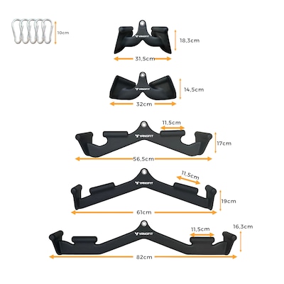 Kit Puxadores Anatômico Maciço Academia Yangfit Multipegadas - Foto 4