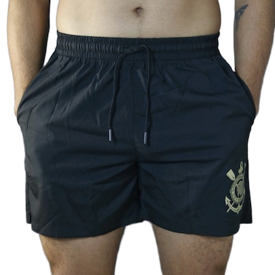 Bermuda do Corinthians Símbolo Bordado Gold Coimbra Masculina - Foto 1