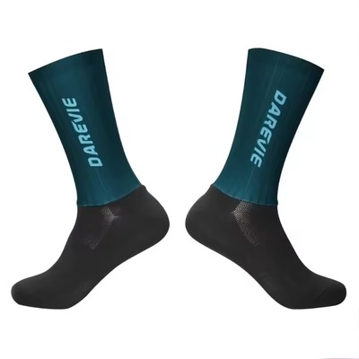 Meia Ciclismo Aero Darevie Aerodinâmica Siliconada Ice Longa 3/4  Anti Sleep Unissex - Foto 1