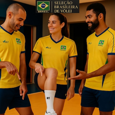 Meia Cano Médio Sport Oficial da Seleção Brasileira de Vôlei N1 Tamanho 38 - 44 Unissex - Foto 6