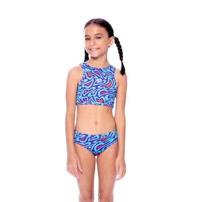 Biquini Cropped Infantil Speedo Little Hearts - Foto 1