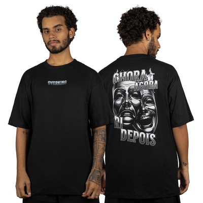 Camiseta Masculina Overking Oversized Chora Agora Ri Depois - Foto 2