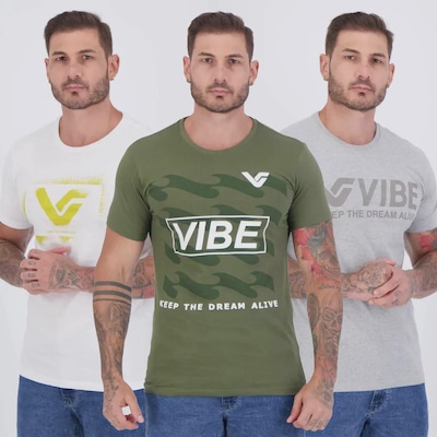 Kit 3 Camisetas Vibe Masculina - Foto 1