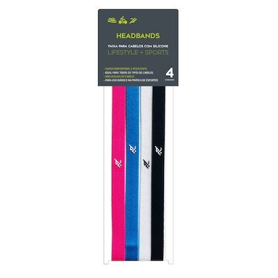 Faixa de Cabelo com Silicone Sportbr Coloridas - 4 unidades - - Foto 2