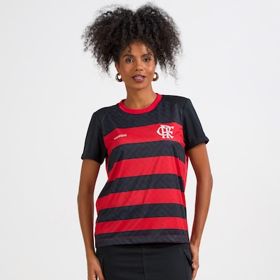 Camisa do Flamengo Baby Look Principia Rubro Negro Braziline Feminina - Foto 3