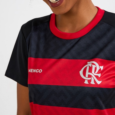 Camisa do Flamengo Baby Look Principia Rubro Negro Braziline Feminina - Foto 4