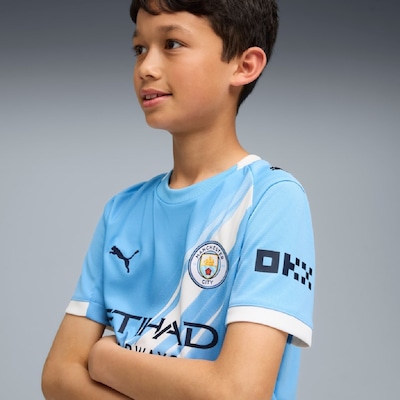 Camisa do Manchester City Puma 25/26 Uniforme 1 Torcedor Infantil - Foto 3