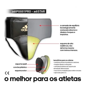 Protetor Genital Profissional de Treino adidas Adi Star Pro Grain em Couro - Foto 3