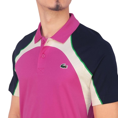 Camisa Masculina Polo Lacoste Color Block Ultra Dry Tennis - Foto 4