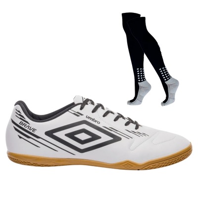 Chuteira de Futsal Adulto Umbro Brave + 1 par de Meião - Foto 1