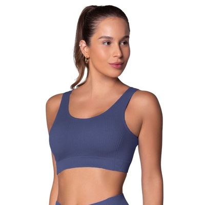 Top Selene Canelado sem Costura Feminino - Foto 1