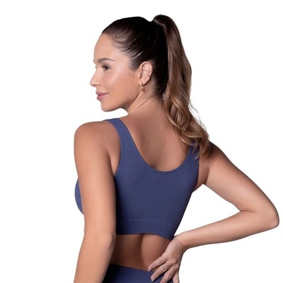 Top Selene Canelado sem Costura Feminino - Foto 2