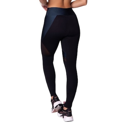 Calça Legging Selene Com Recorte Tule Feminina - Foto 2