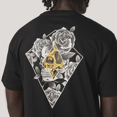 Camiseta Regular MCD Caveira Rosas Masculino - Foto 3