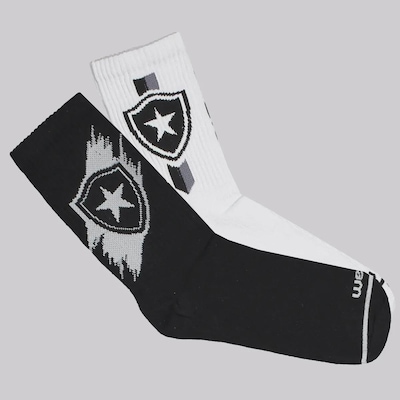 Meia Cano Alto Rikam Botafogo Esporte - 2 Pares - Unissex - Foto 1