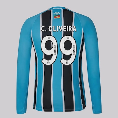 Camisa Manga Longa do Grêmio I 25/26 Umbro 99 C. Olivera Masculina - Foto 1