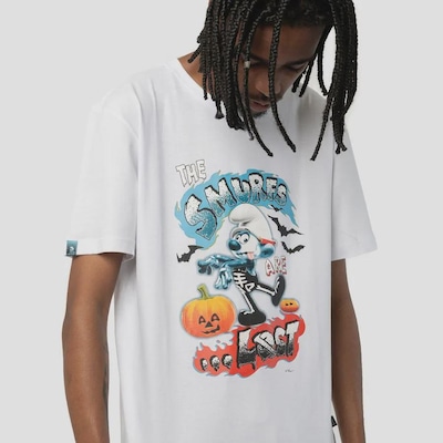 Camiseta Lost + Smurfs Halloween Masculina - Foto 3