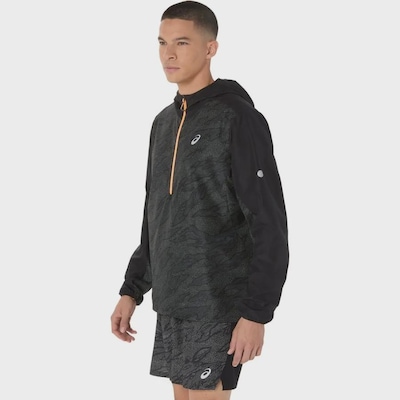 Jaqueta Corta Vento Masculina Asics com Capuz Fujitrail Packable - Foto 5