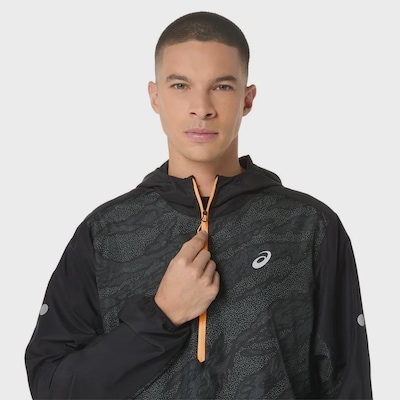 Jaqueta Corta Vento Masculina Asics com Capuz Fujitrail Packable - Foto 6