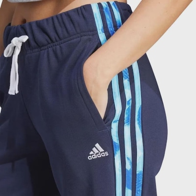 Calça Moletinho adidas Estampa Floral Três Listras Feminina - Foto 6