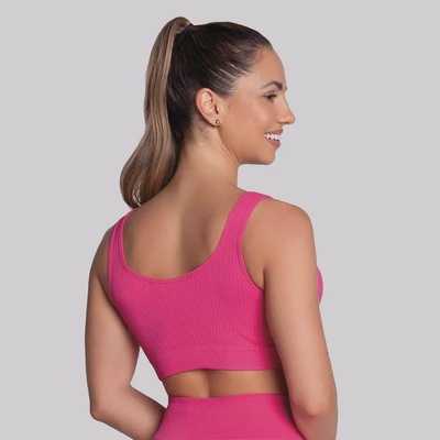 Top + Shorts Selene Canelado sem Costura Feminino - Foto 3