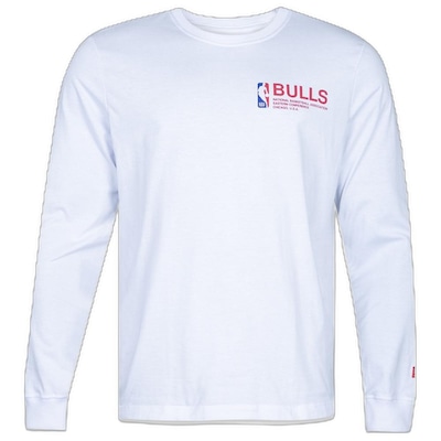 Camiseta Masculina New Era Manga Longa NBA Chicago Bulls Institutional Style - Foto 1