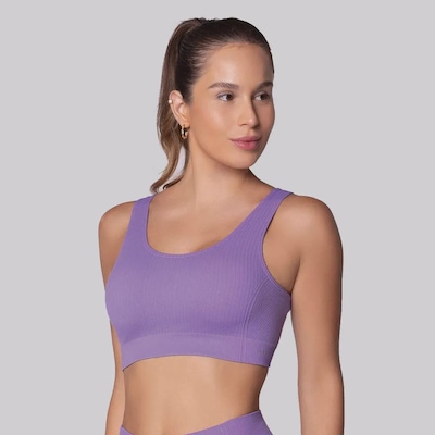 Conjunto Top e Shorts Selene Canelado Sem Costura Feminino - Foto 2