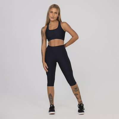 Calça Corsário Cintura Alta Recortes Bolso - Feminina - Foto 5
