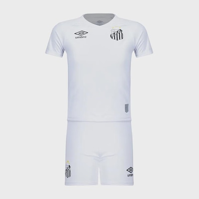 Kit Uniforme de Futebol Infantil Umbro Santos Oficial 2025 - Foto 1