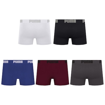 Kit 5 Cuecas Puma Boxer Sem Costura Masculina - Foto 2