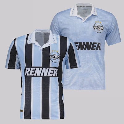 Camisa FutFanatics Grêmio Retrô 1995 Tricolor e Celeste - 2 unidades -Masculina - Foto 1