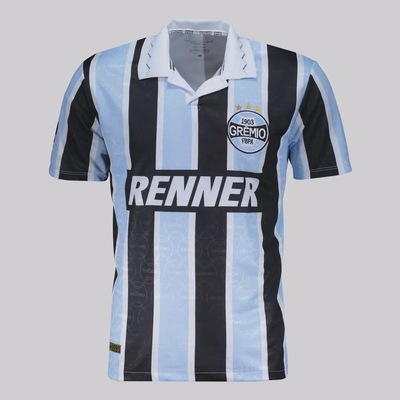 Camisas FutFanatics Grêmio Retrô 1995 Tricolor e Branca Masculina - Foto 2