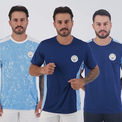 Camisas FutFanatics Manchester City - 3 unidades - Masculina - Foto 1