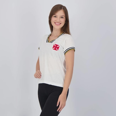 Camisa FutFanatics Vasco 1974 Jacquard Feminina - Foto 3