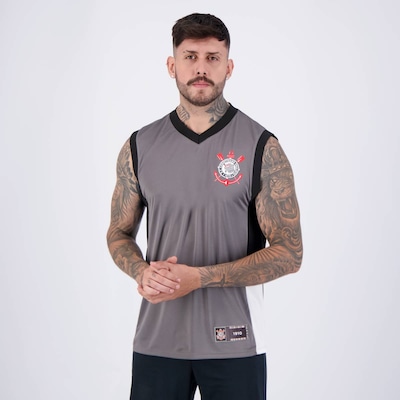 Camiseta Regata FutFanatics Corinthians Basquete Helança Masculina - Foto 3