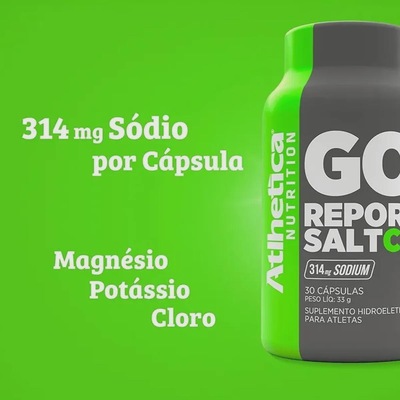 Repositor Hidroeletrolítico Atlhetica Go! Repor Salt 30 Cápsulas - Foto 4